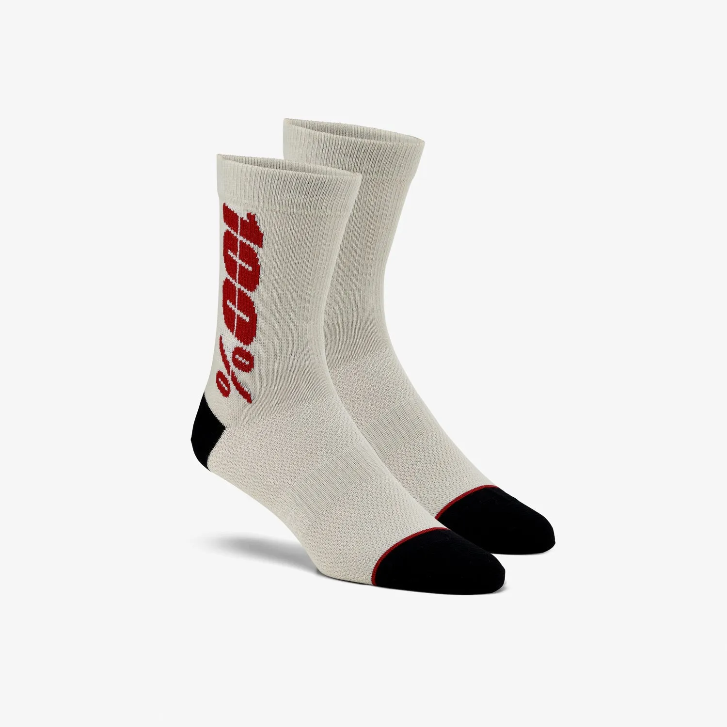 100% Rythym Merino MTB Sock - Silver-Cherry