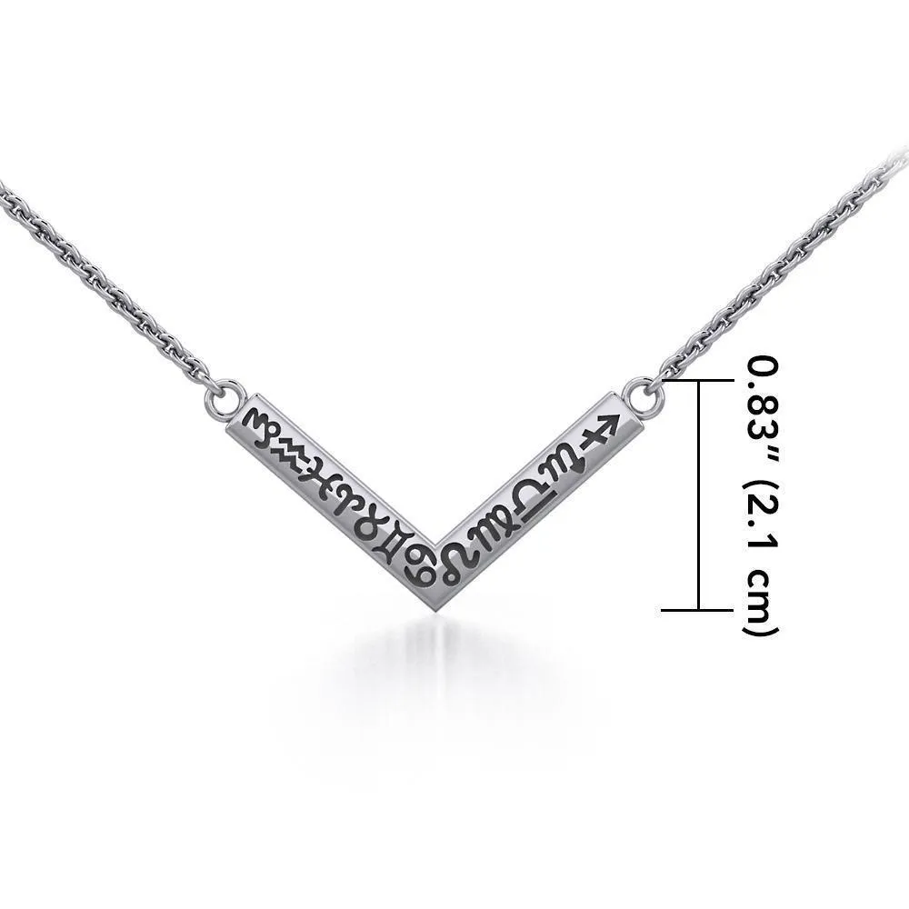 12 Zodiac Symbols Silver Necklace TNC460