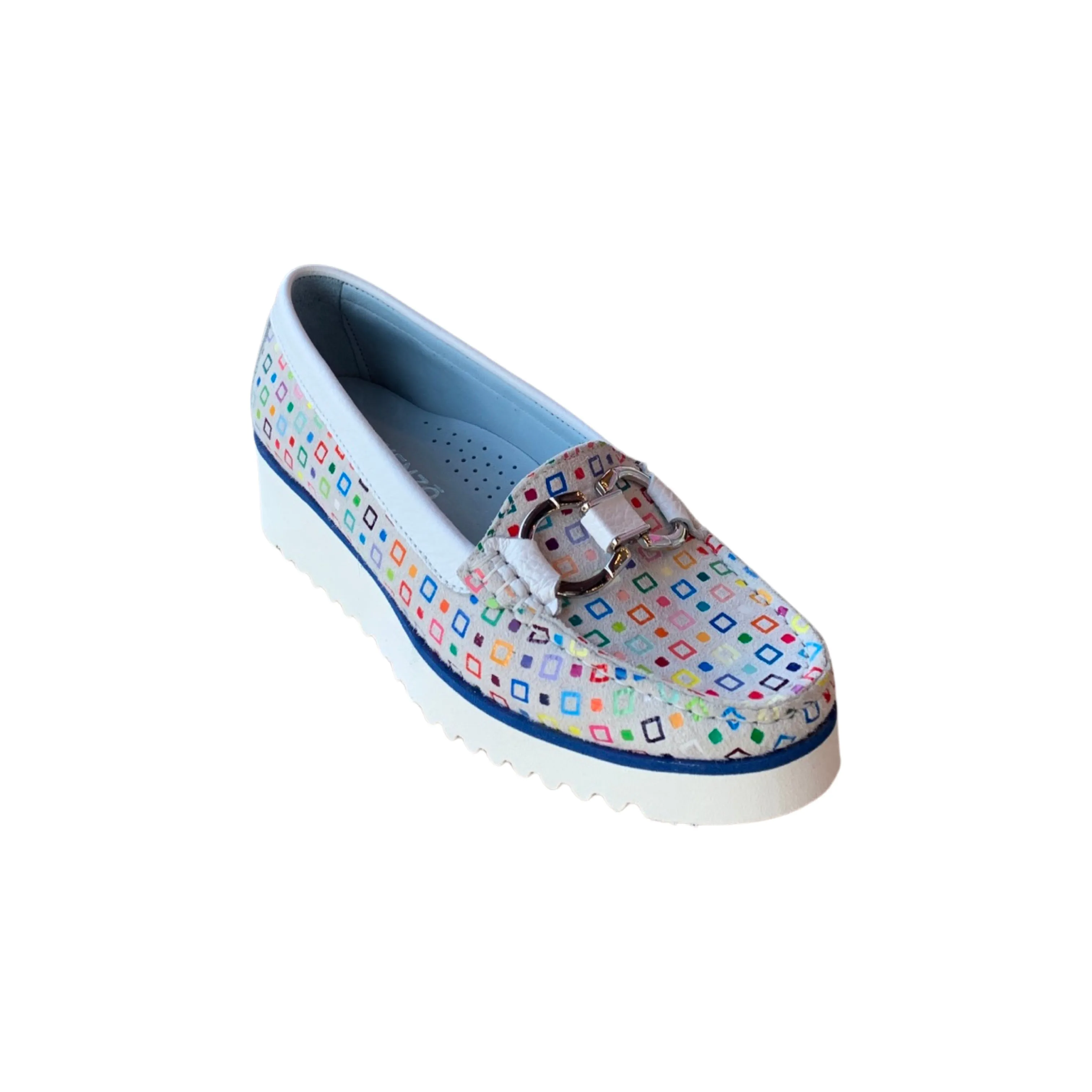 1239 Multi Print White Loafer