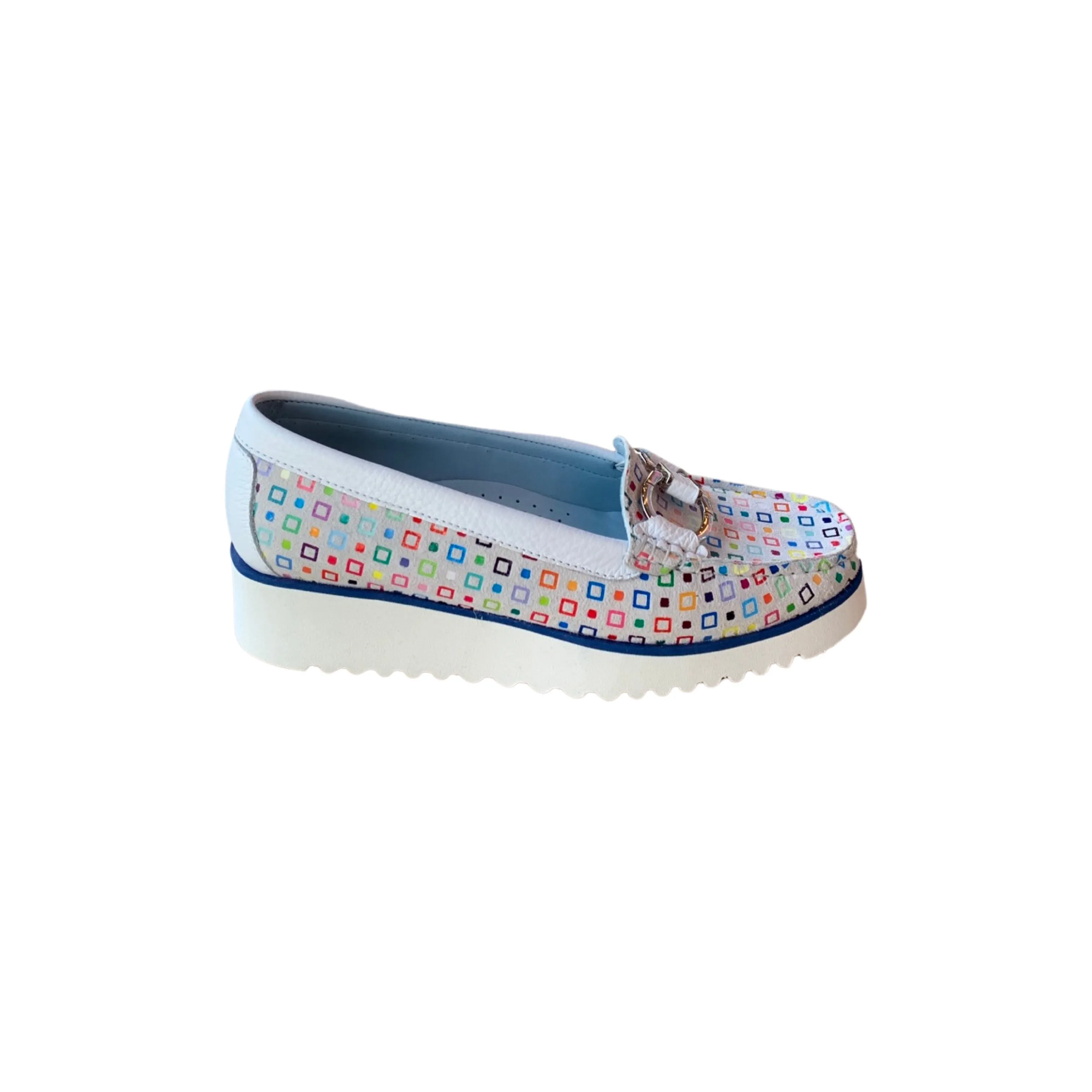 1239 Multi Print White Loafer