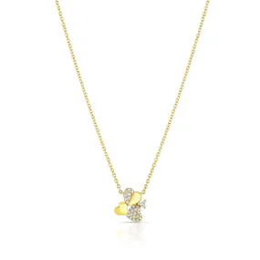 18k Yellow Gold 0.15ctw Diamond Multi Heart Pendant Necklace