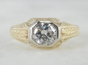 1930s Mens Diamond Two Tone Ring