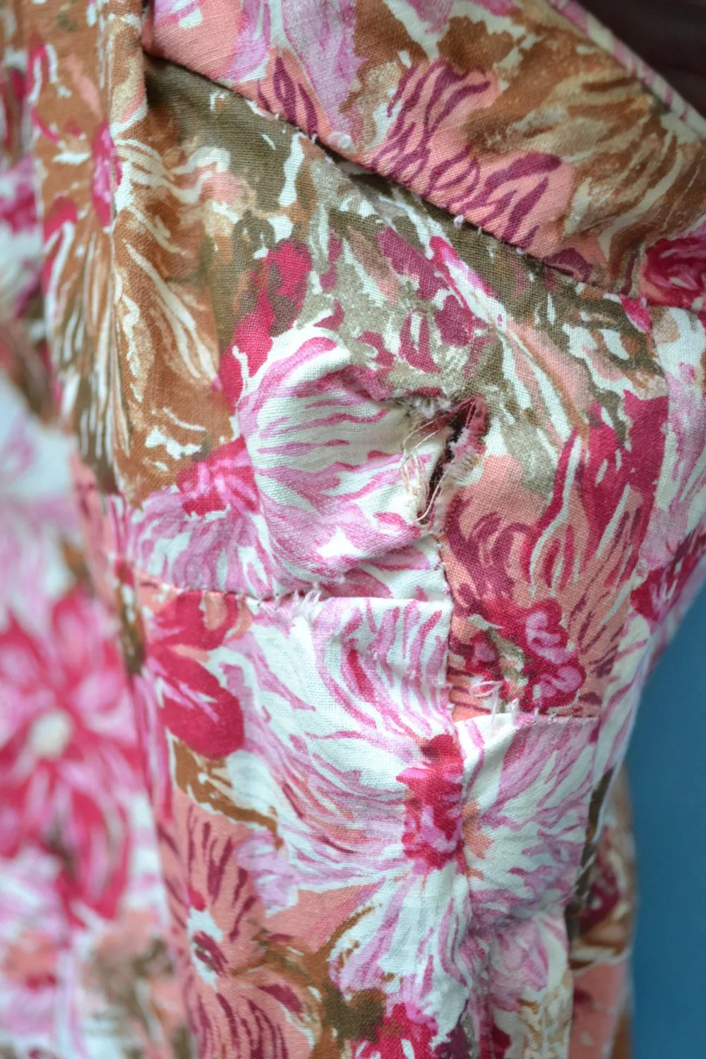 1950s Pink Floral Dress size S