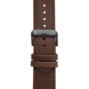 22mm Leather Dark Brown Gray