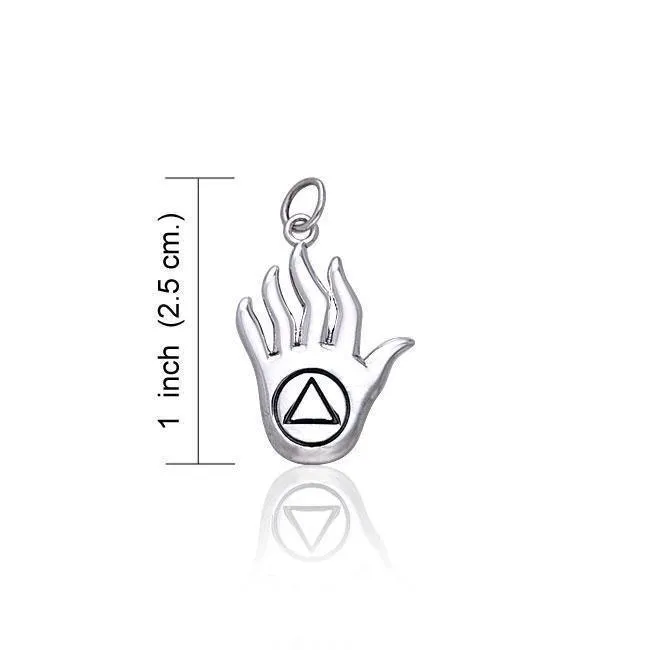 AA Recovery Hand Silver Charm TCM019