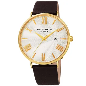 Akribos Xxiv Waves White Dial Men's Watch AK1041YGBR