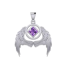 Angel Wings NA Recovery Silver Pendant with Gemstone TPD6242