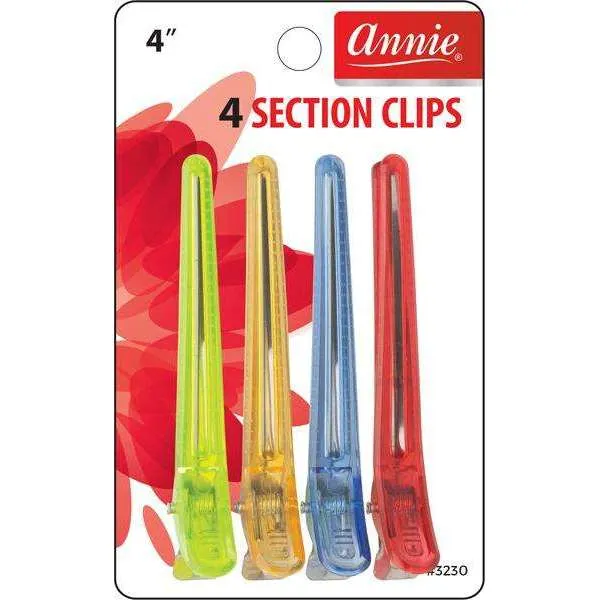 Annie 4" Clear Section Clips Assorted #3230