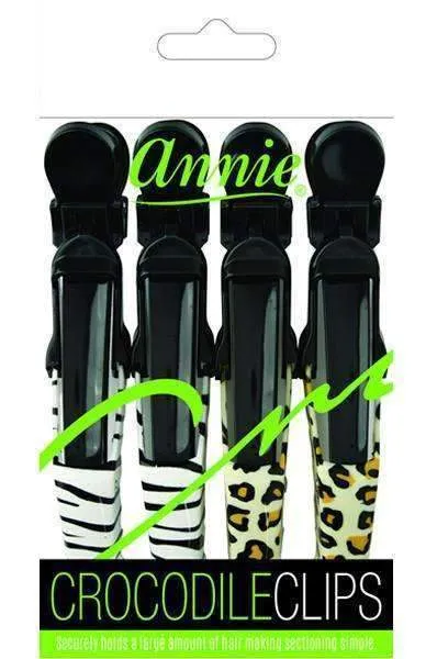 Annie Crocodile Clips Zebra & Leopard #3239