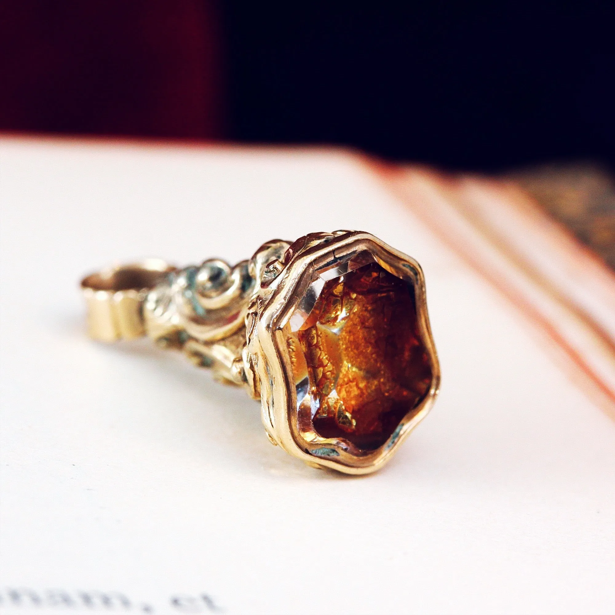 Antique Georgian Citrine Coloured Glass Fob