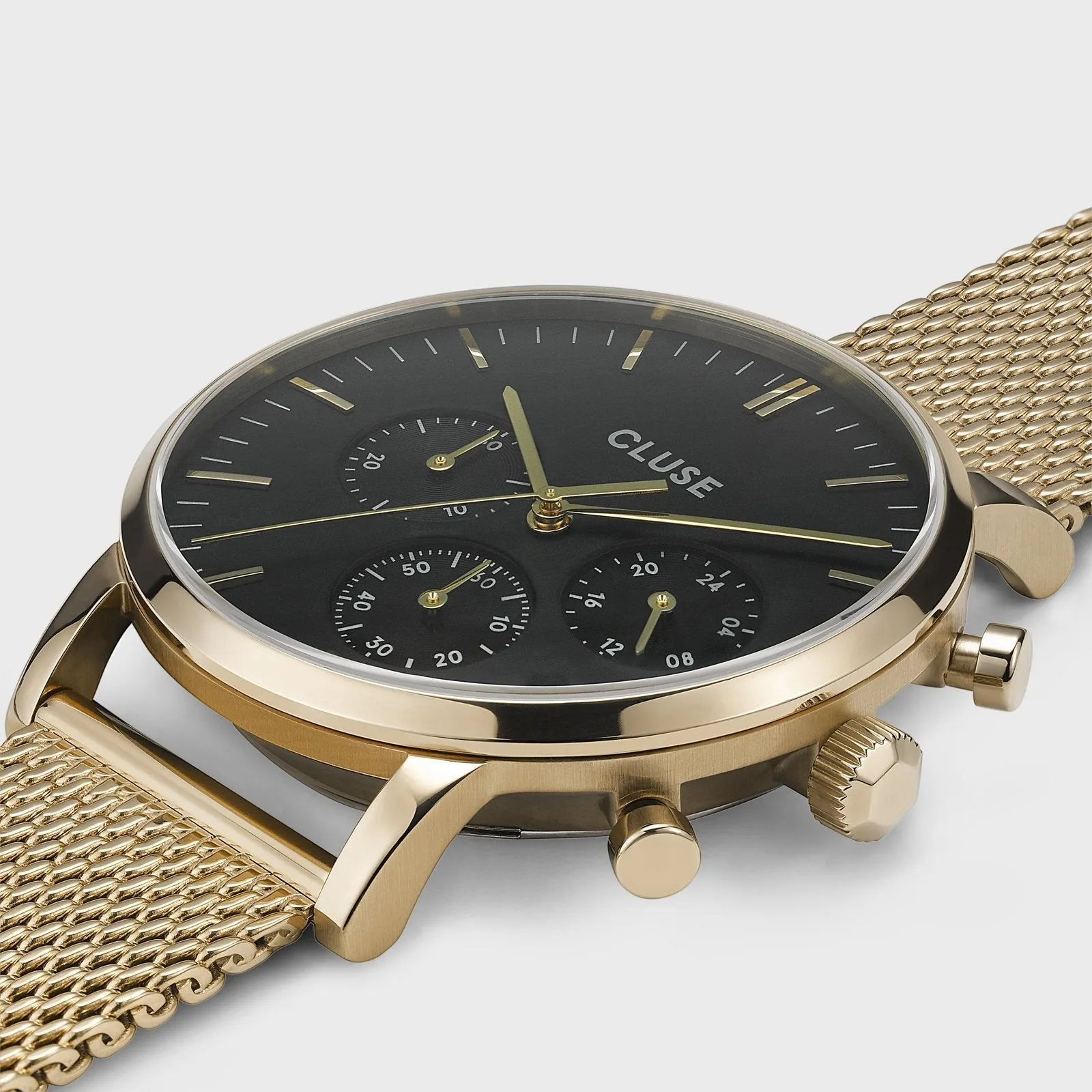 Aravis Chrono Mesh Black, Gold Colour