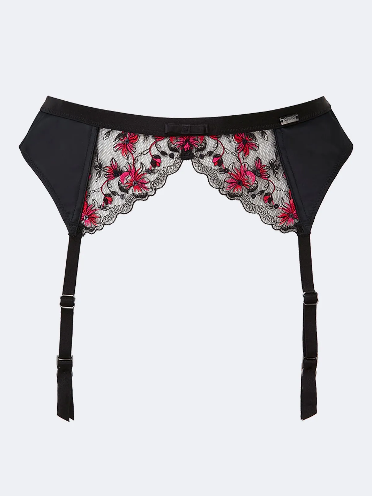 Aria Red Floral Garter Belt