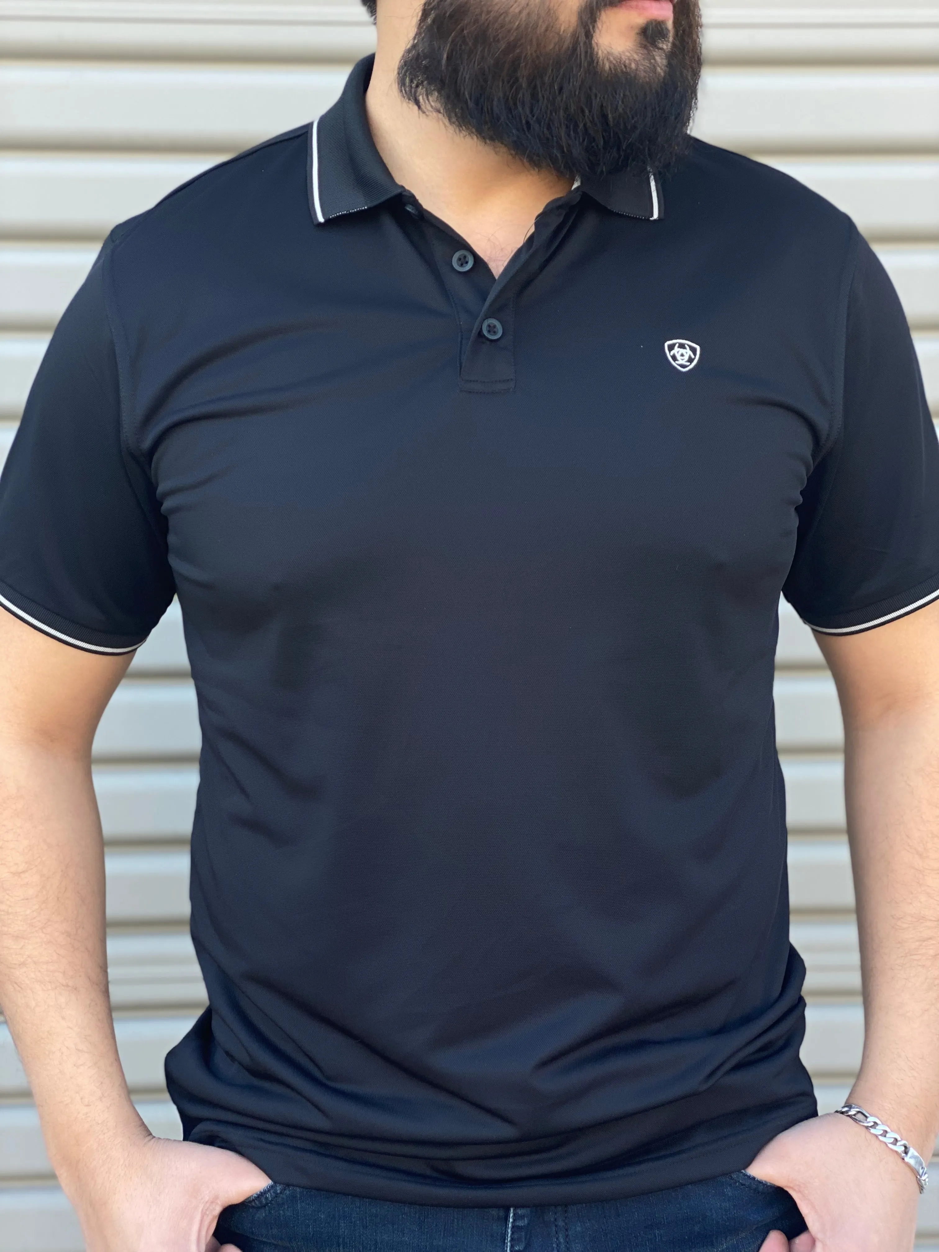 Ariat Logo Fitted Polo Sleeve Shirt