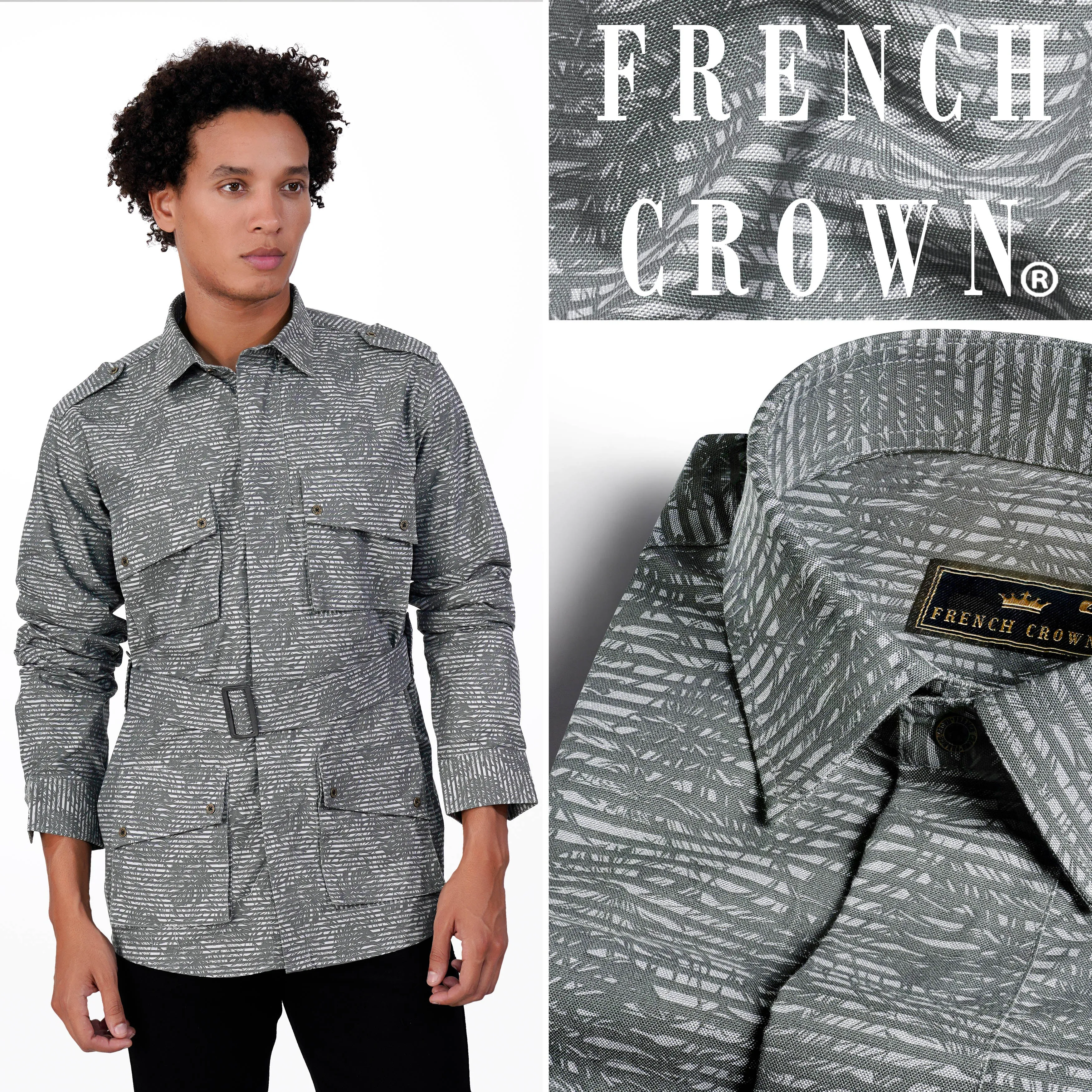 Arsenic Gray Textured Royal Oxford Designer Shirt