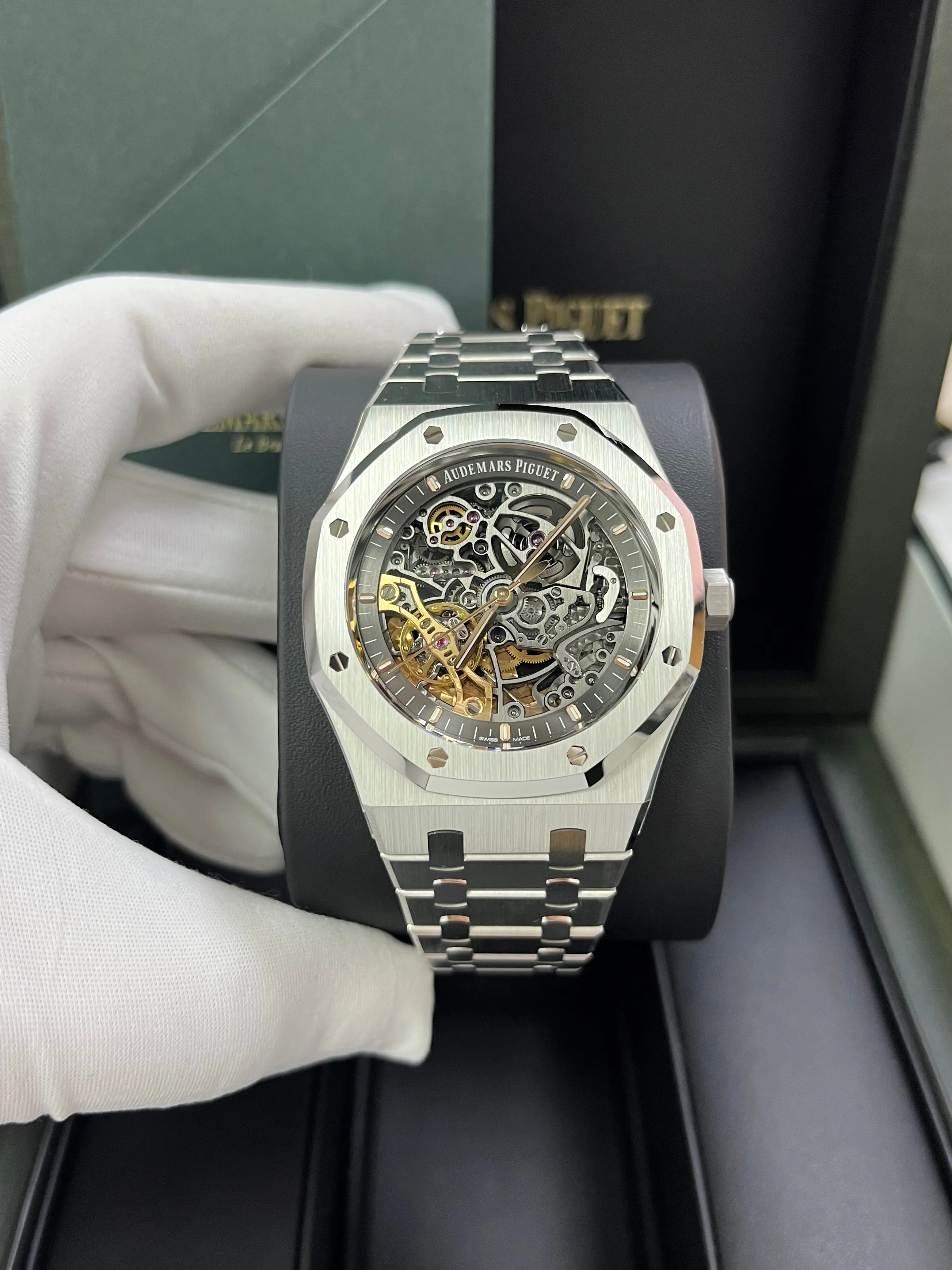 Audemars Piguet Royal Oak Double Balance Wheel Openwork/ Stainless Steel/ Skeleton Dial (Ref#15407ST.OO.1220ST.01)