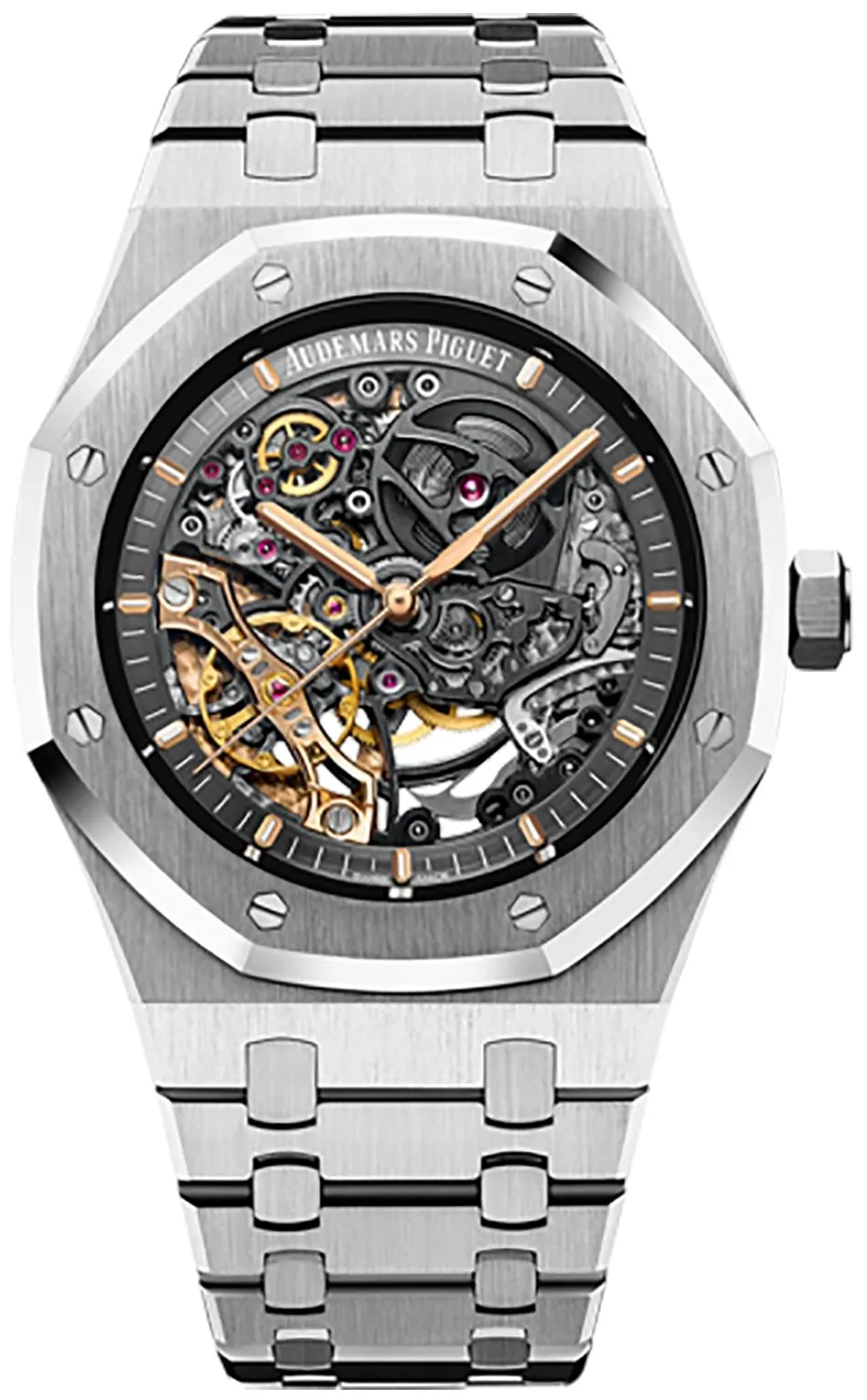 Audemars Piguet Royal Oak Double Balance Wheel Openwork/ Stainless Steel/ Skeleton Dial (Ref#15407ST.OO.1220ST.01)