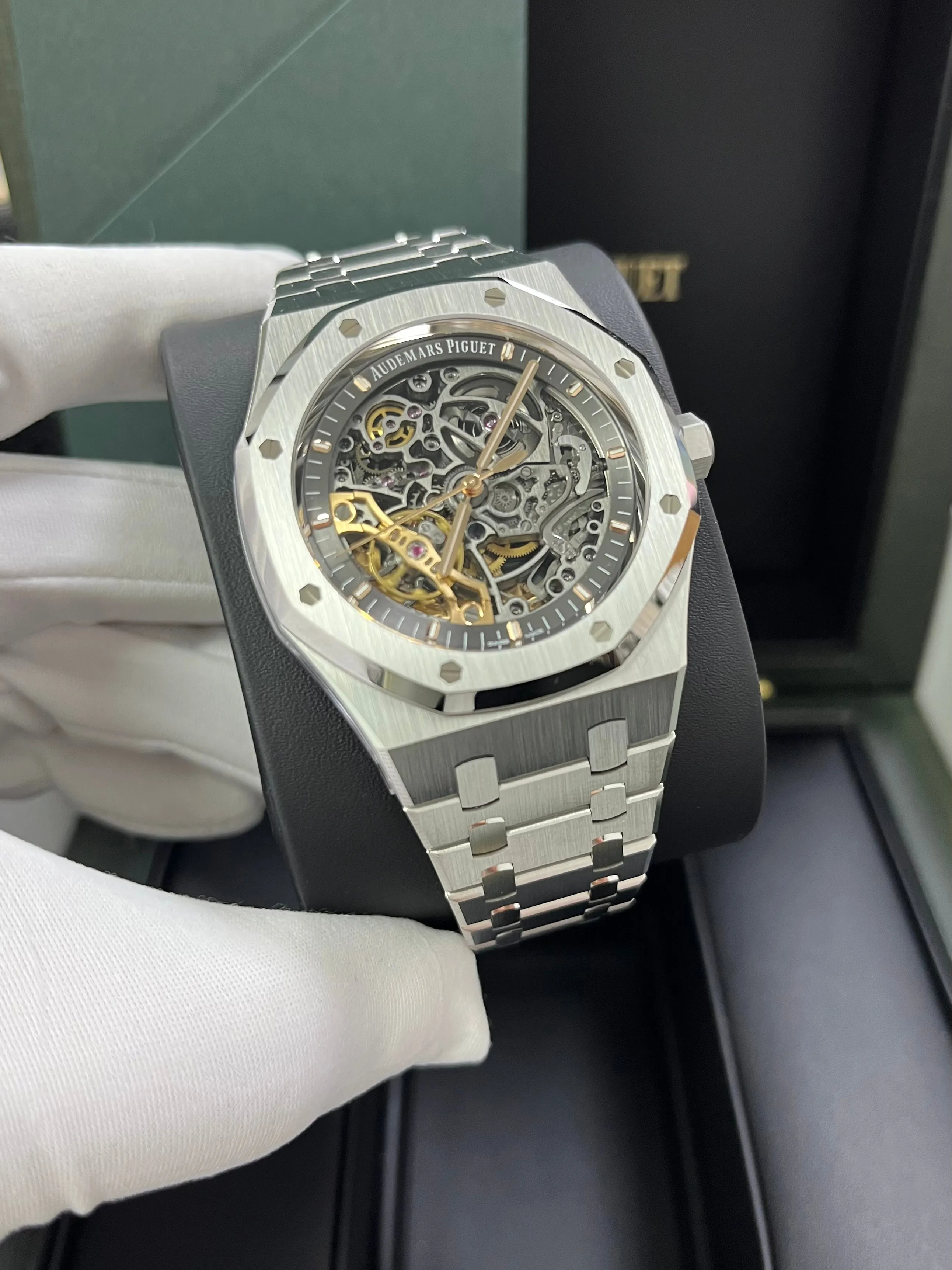 Audemars Piguet Royal Oak Double Balance Wheel Openwork/ Stainless Steel/ Skeleton Dial (Ref#15407ST.OO.1220ST.01)