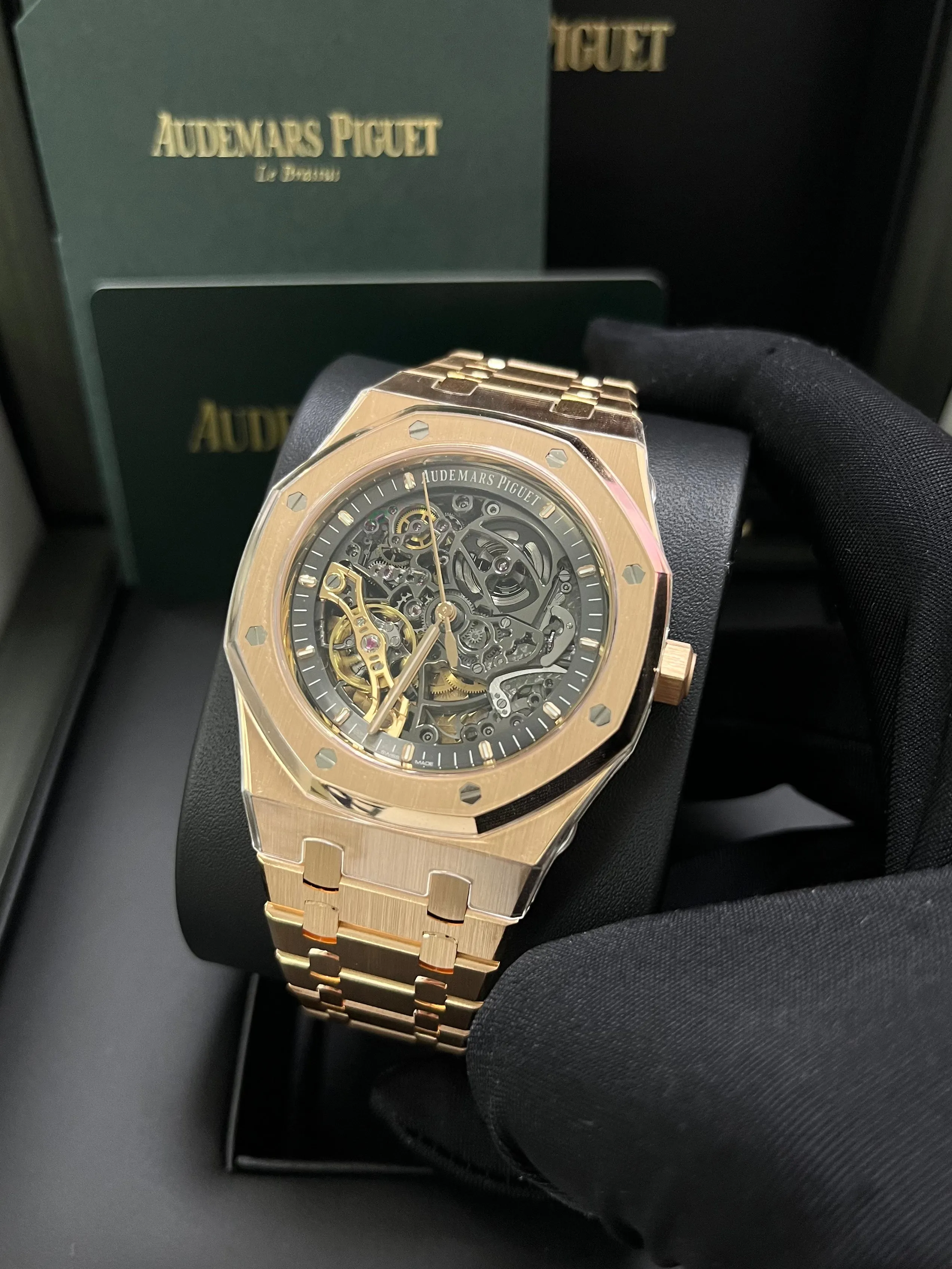 Audemars Piguet Royal Oak Rose Gold 41mm Double Balance Wheel Openwork Skeleton (Ref # 15407OR.OO.1220OR.01)