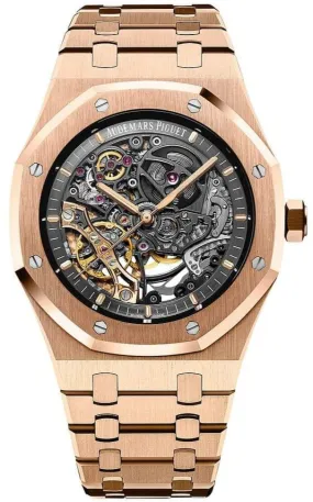 Audemars Piguet Royal Oak Rose Gold 41mm Double Balance Wheel Openwork Skeleton (Ref # 15407OR.OO.1220OR.01)