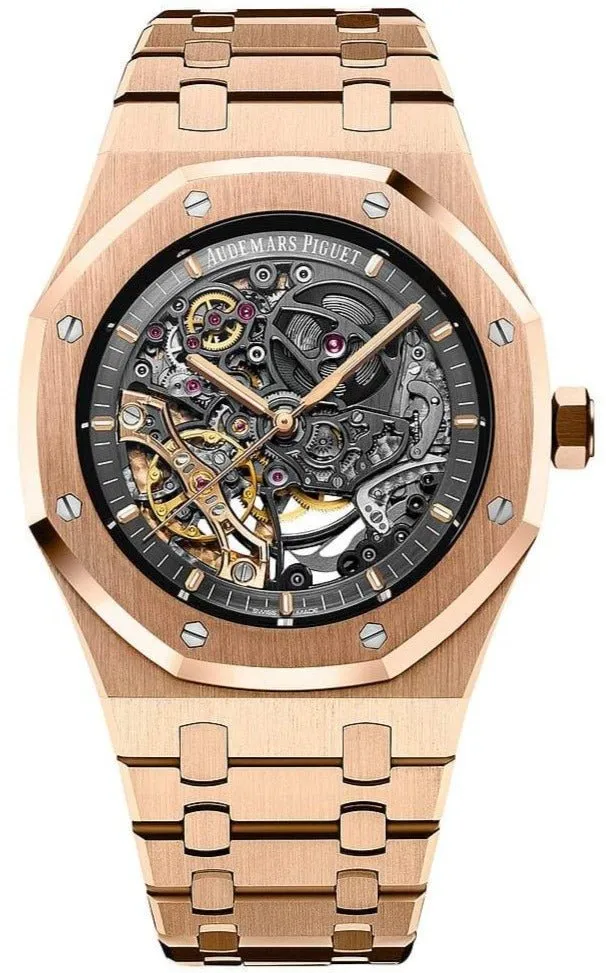 Audemars Piguet Royal Oak Rose Gold 41mm Double Balance Wheel Openwork Skeleton (Ref # 15407OR.OO.1220OR.01)