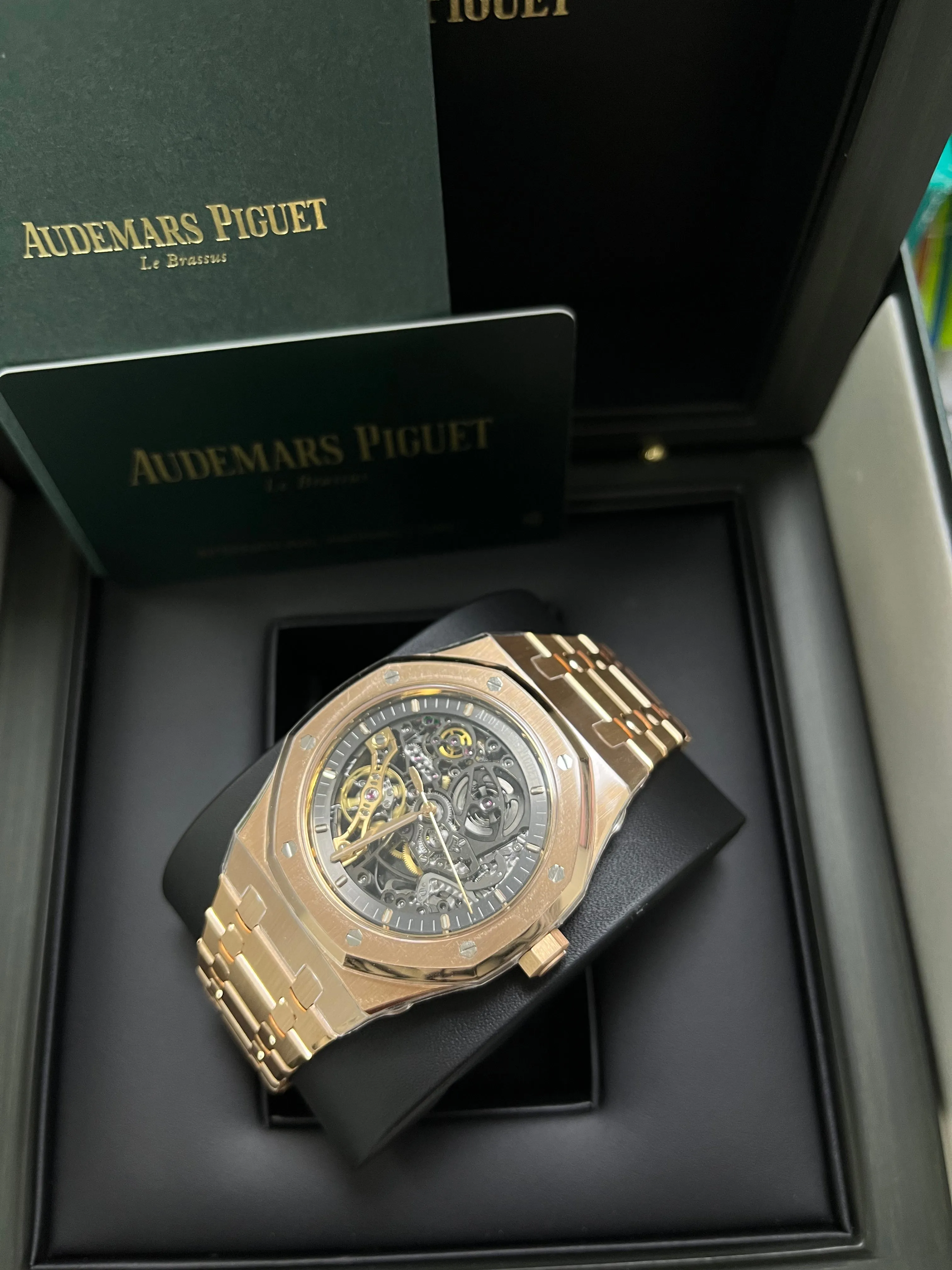 Audemars Piguet Royal Oak Rose Gold 41mm Double Balance Wheel Openwork Skeleton (Ref # 15407OR.OO.1220OR.01)