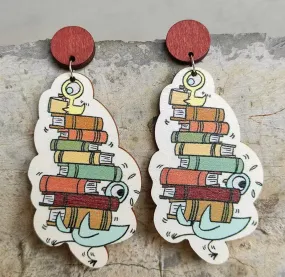 Back to School Earrings - Children Book Character, Teacher Earrings, Elementary School, Kindergarten Teacher, Librarian Gift, Piggy Elephant