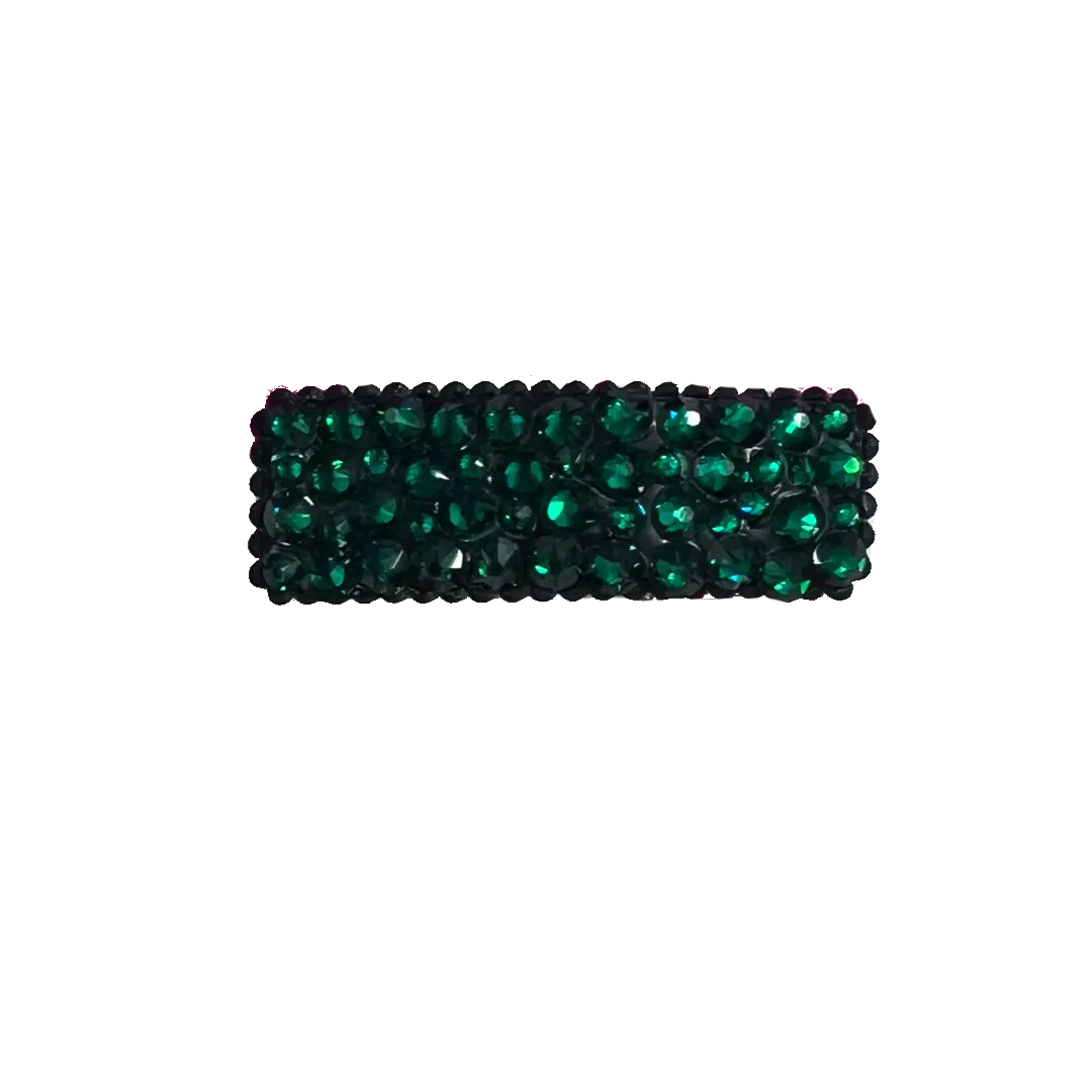 Bari Lynn Crystal Snap Clip - Hunter Green