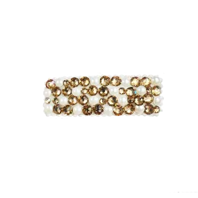 Bari Lynn Crystal Snap Clip - Pearl & Gold