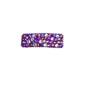 Bari Lynn Crystal Snap Clip - Pinks & Purples on Lavender