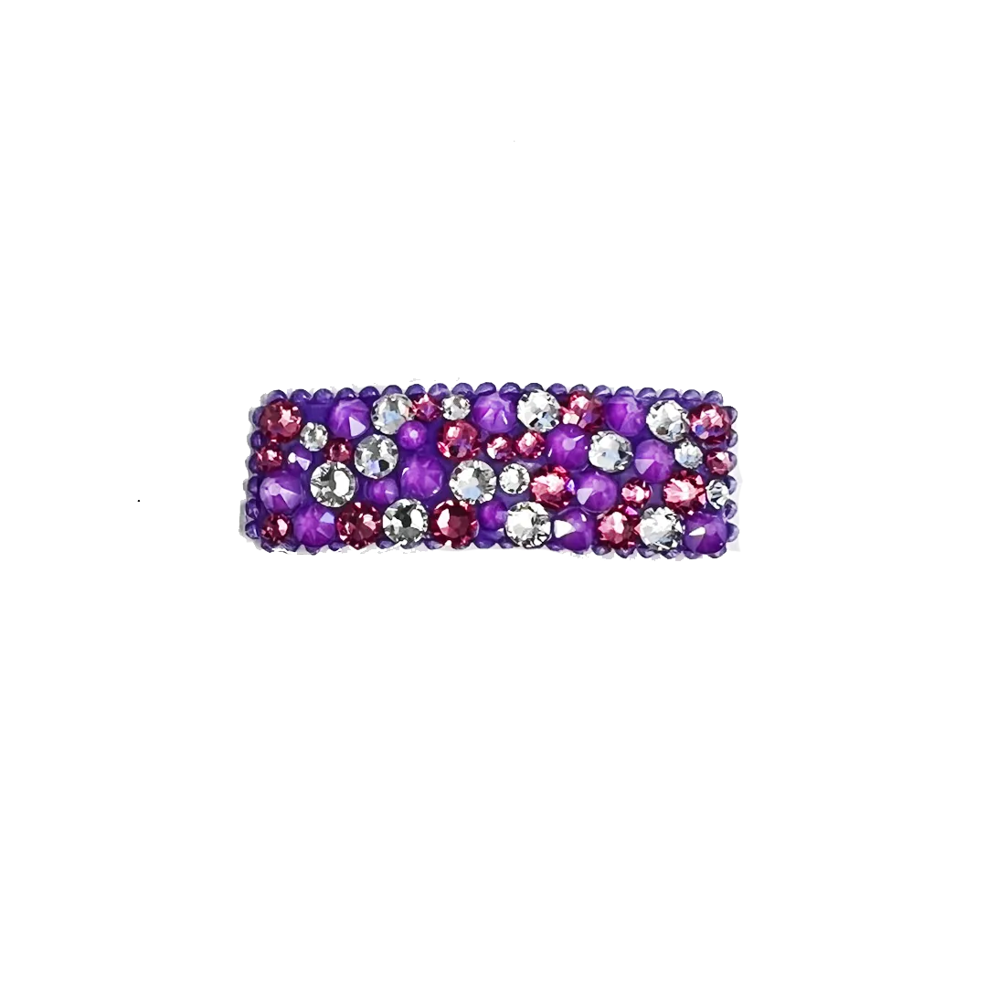 Bari Lynn Crystal Snap Clip - Pinks & Purples on Lavender