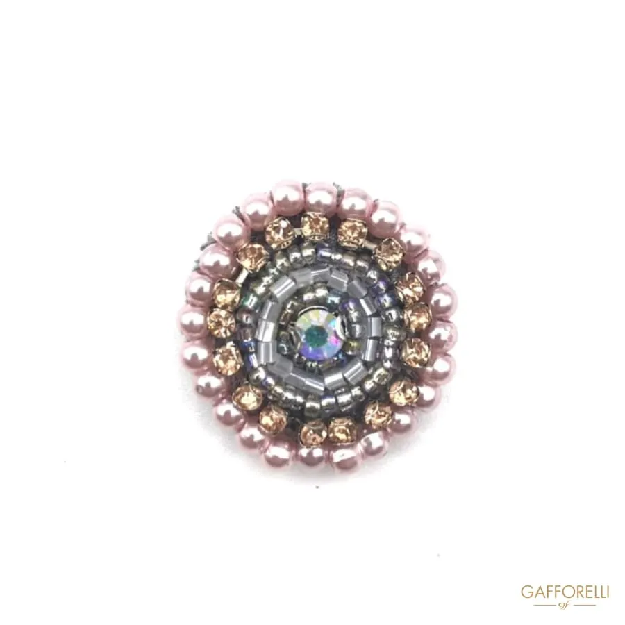 Beads and Rhinestones Button - A117 Gafforelli Srl