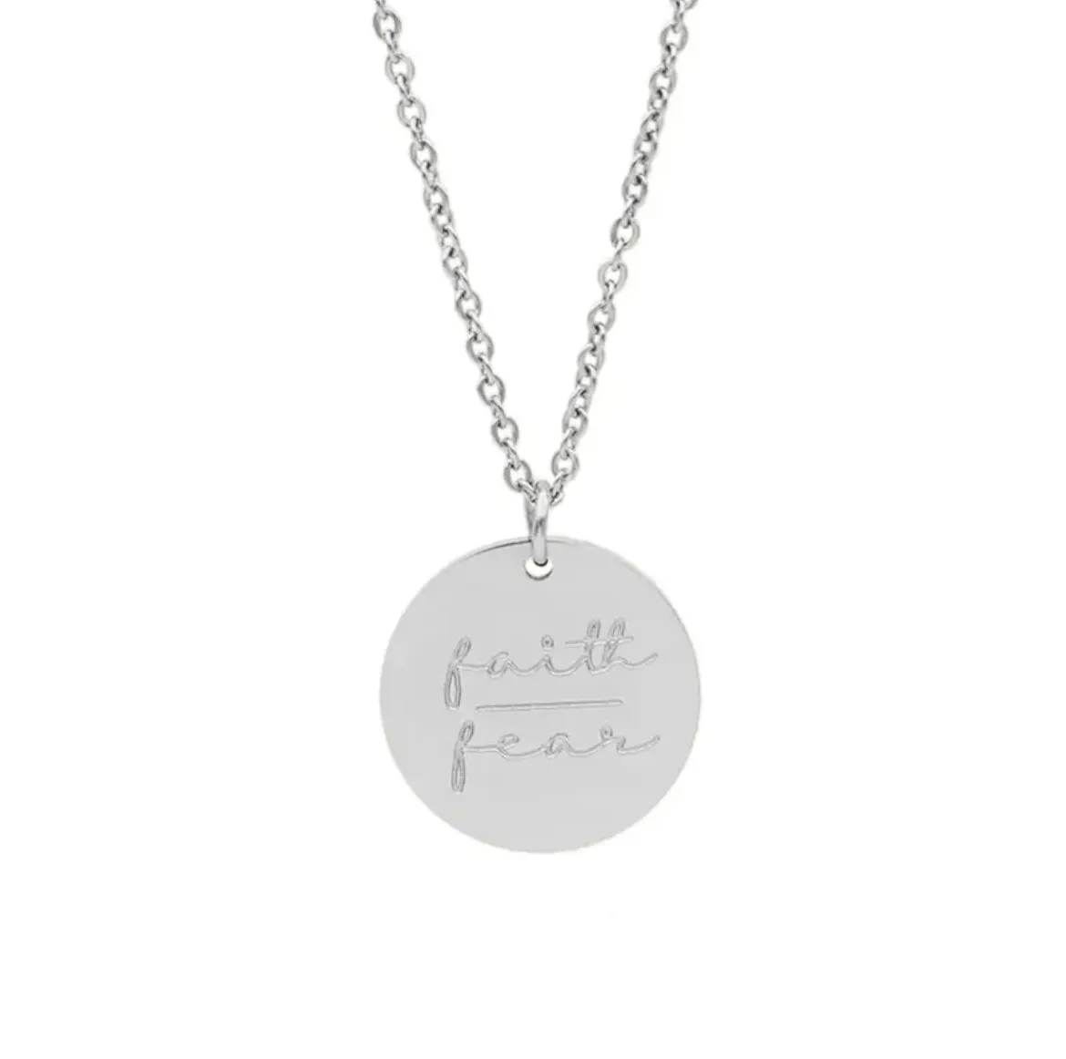 Beautiful Silver or Gold Faith Over Fear Necklace