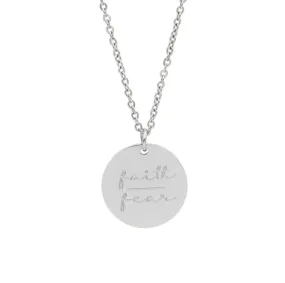 Beautiful Silver or Gold Faith Over Fear Necklace