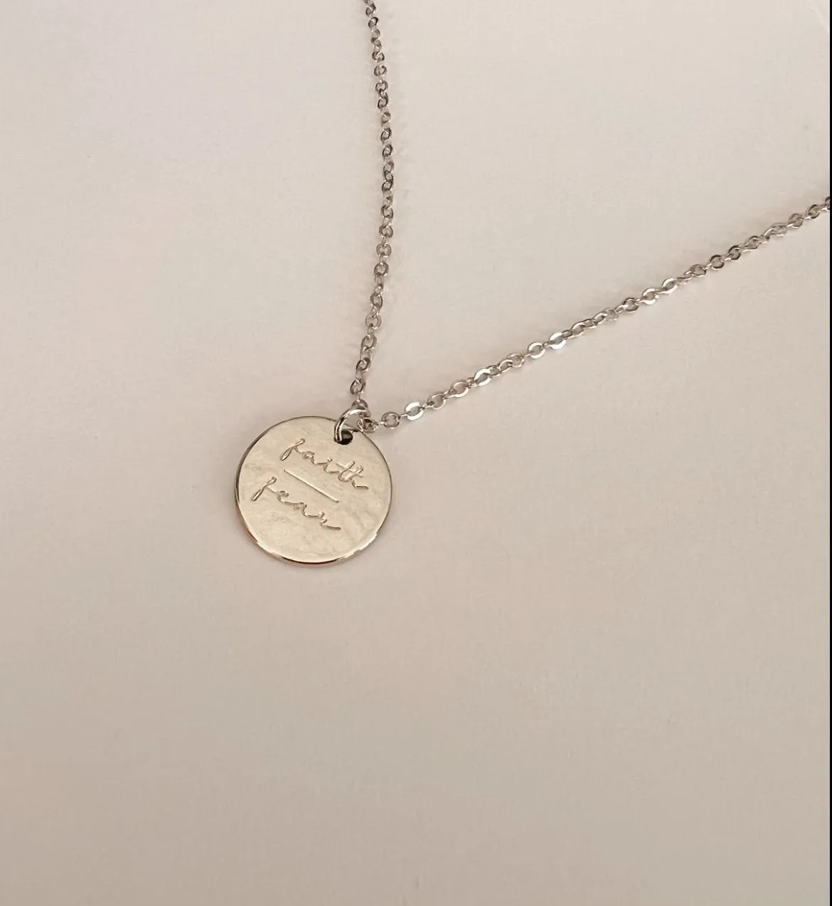 Beautiful Silver or Gold Faith Over Fear Necklace