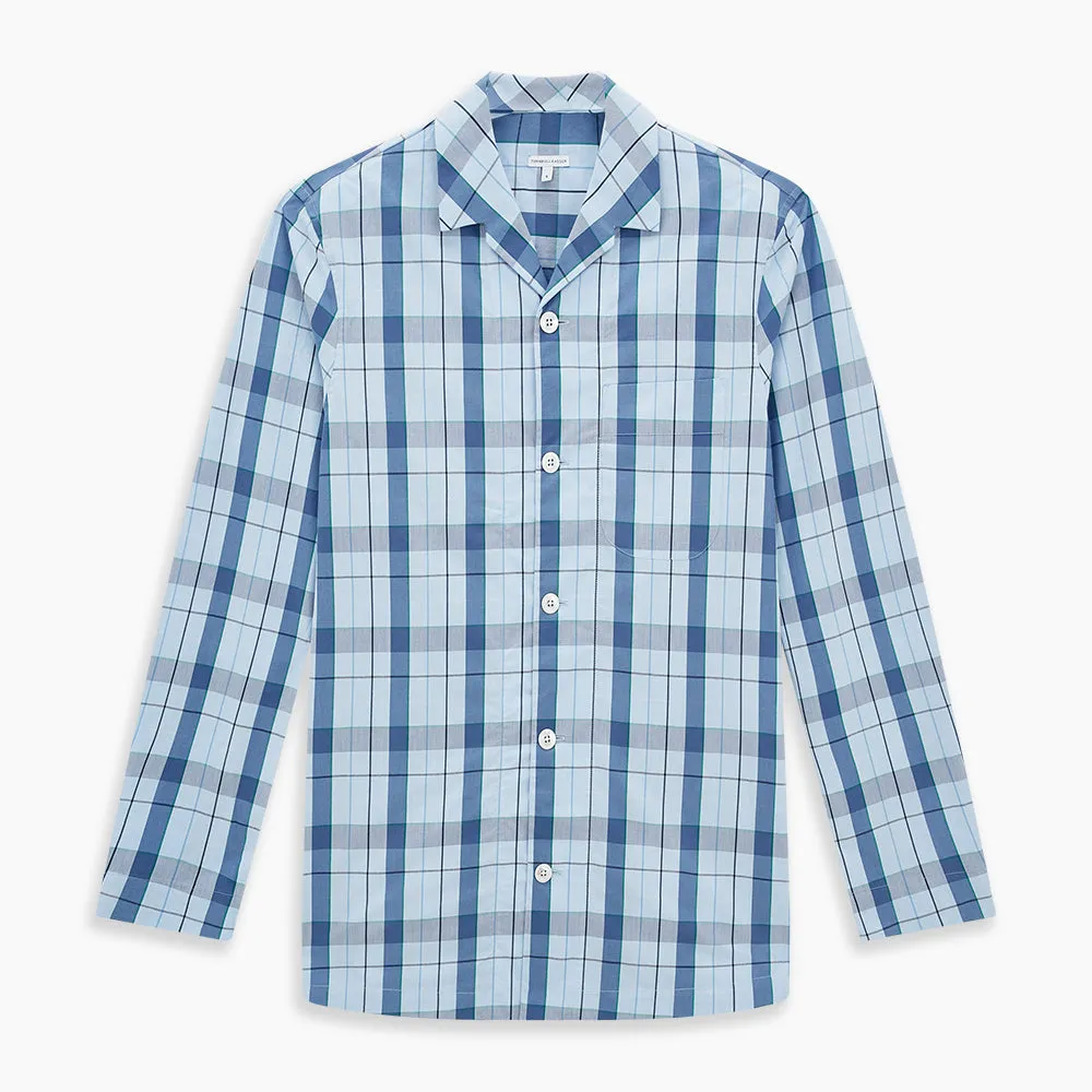 Blue Multi Check Pyjama Shirt