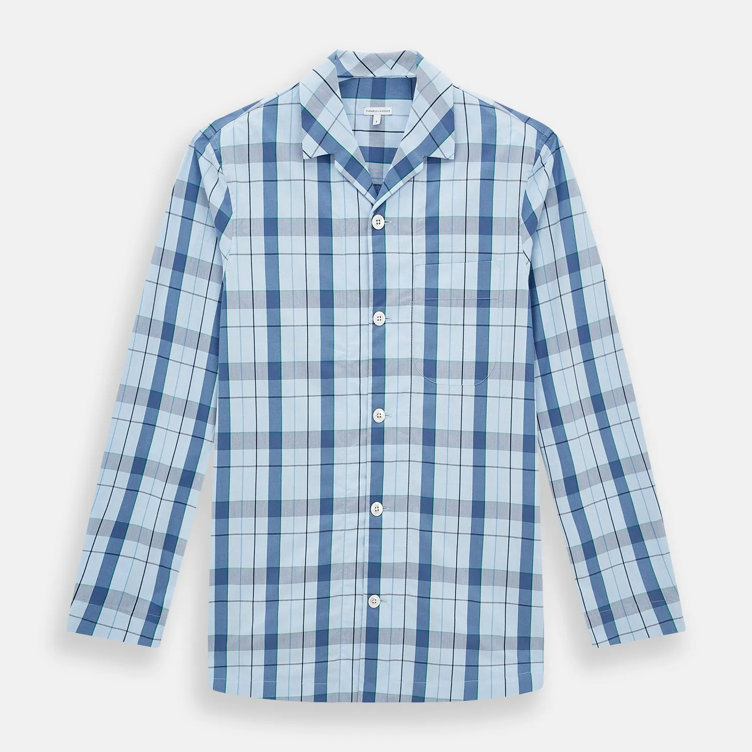 Blue Multi Check Pyjama Shirt