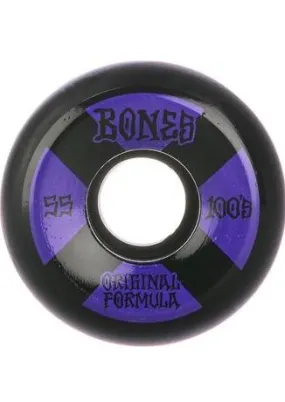 Bones Wheels 100's OG #4 V5 Sidecut 100A. Zw-Paars