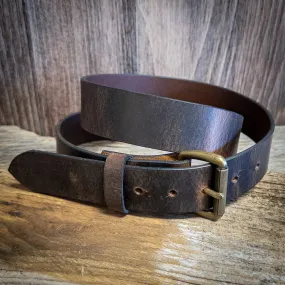 Boyer's Handmade Distressed Brown Belt 1 1/2"