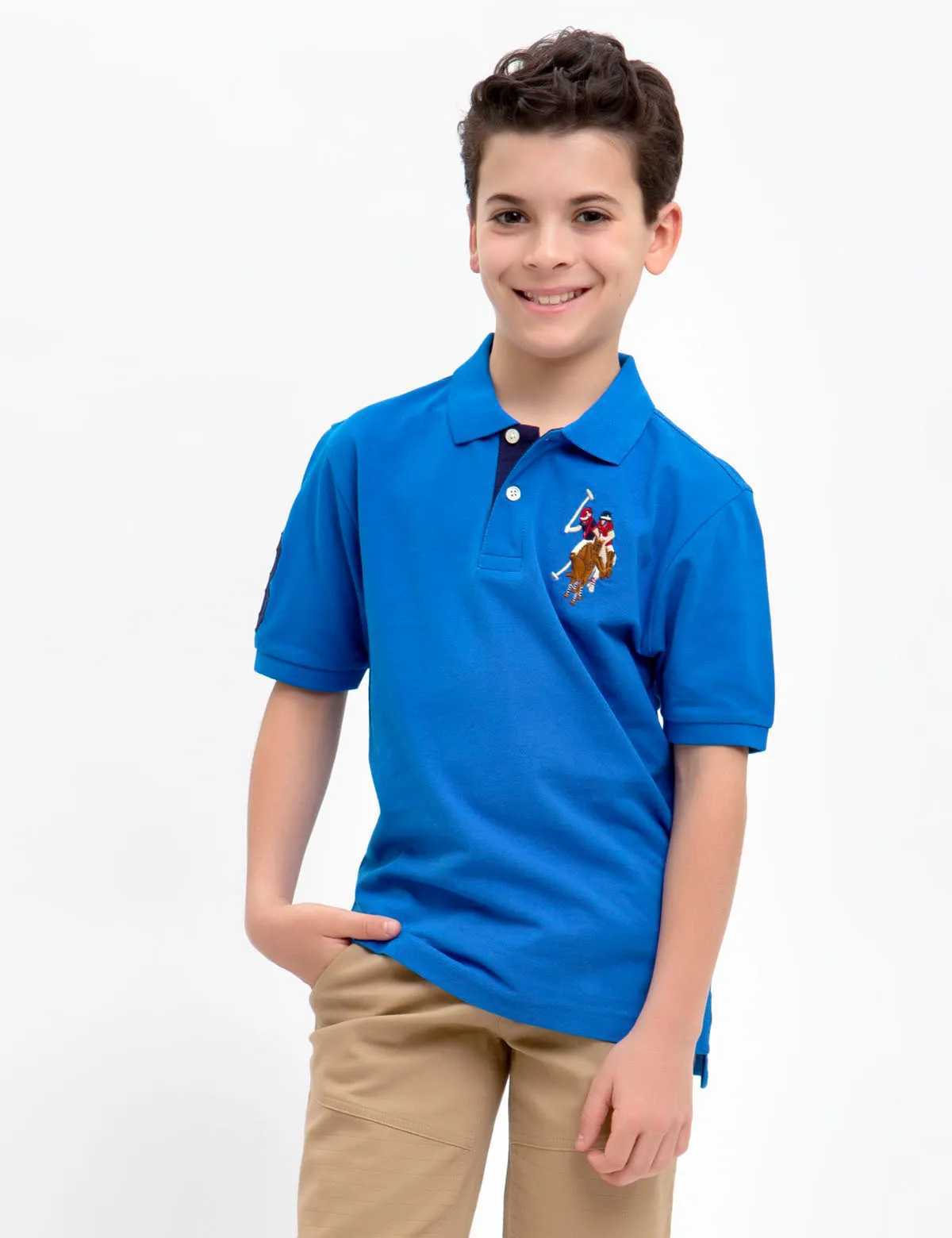 Boys Multi-Color Big Logo Polo Shirt