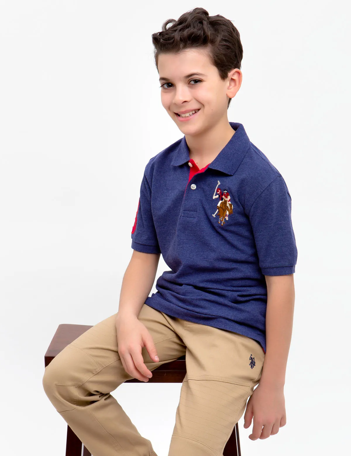 Boys Multi-Color Big Logo Polo Shirt