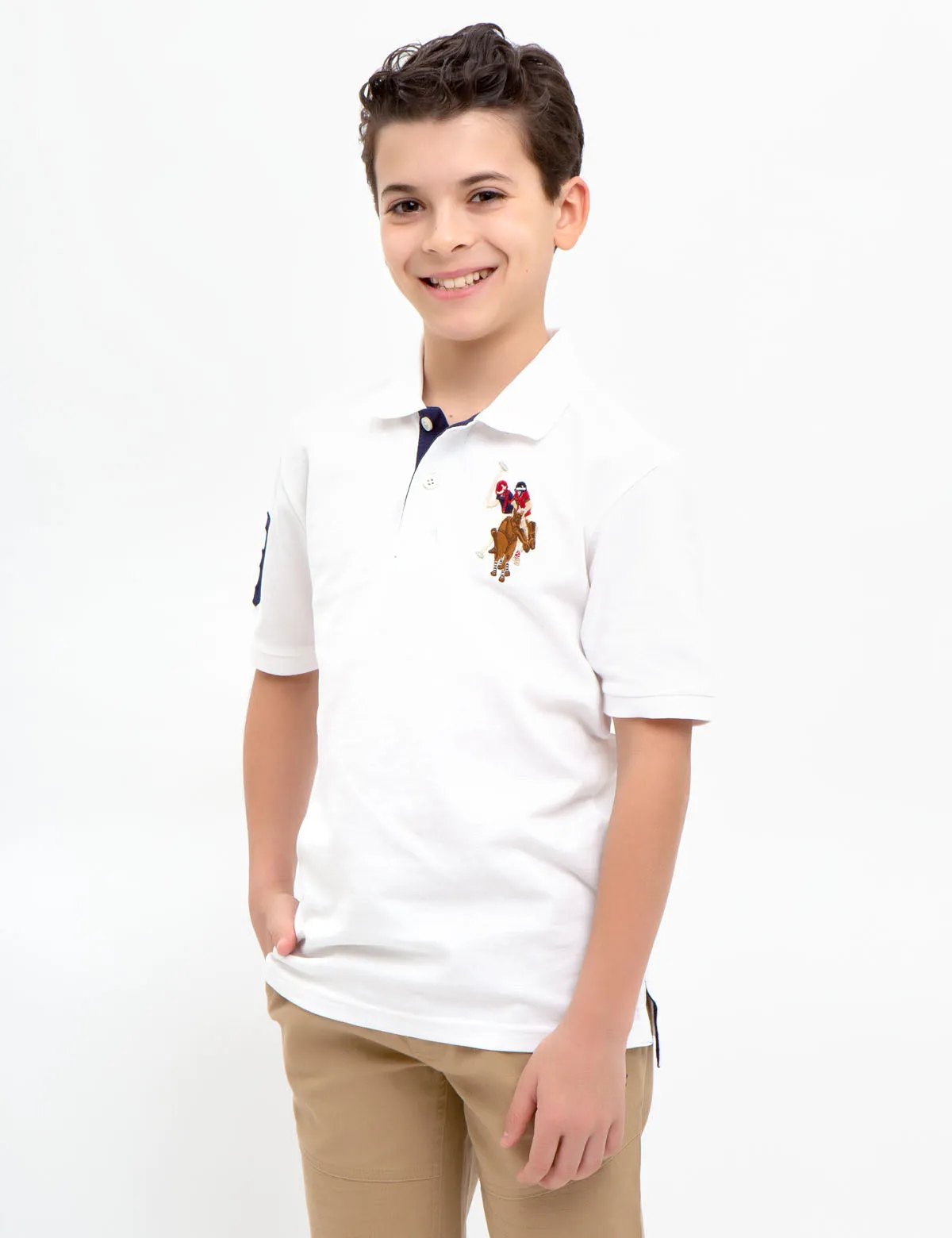 Boys Multi-Color Big Logo Polo Shirt