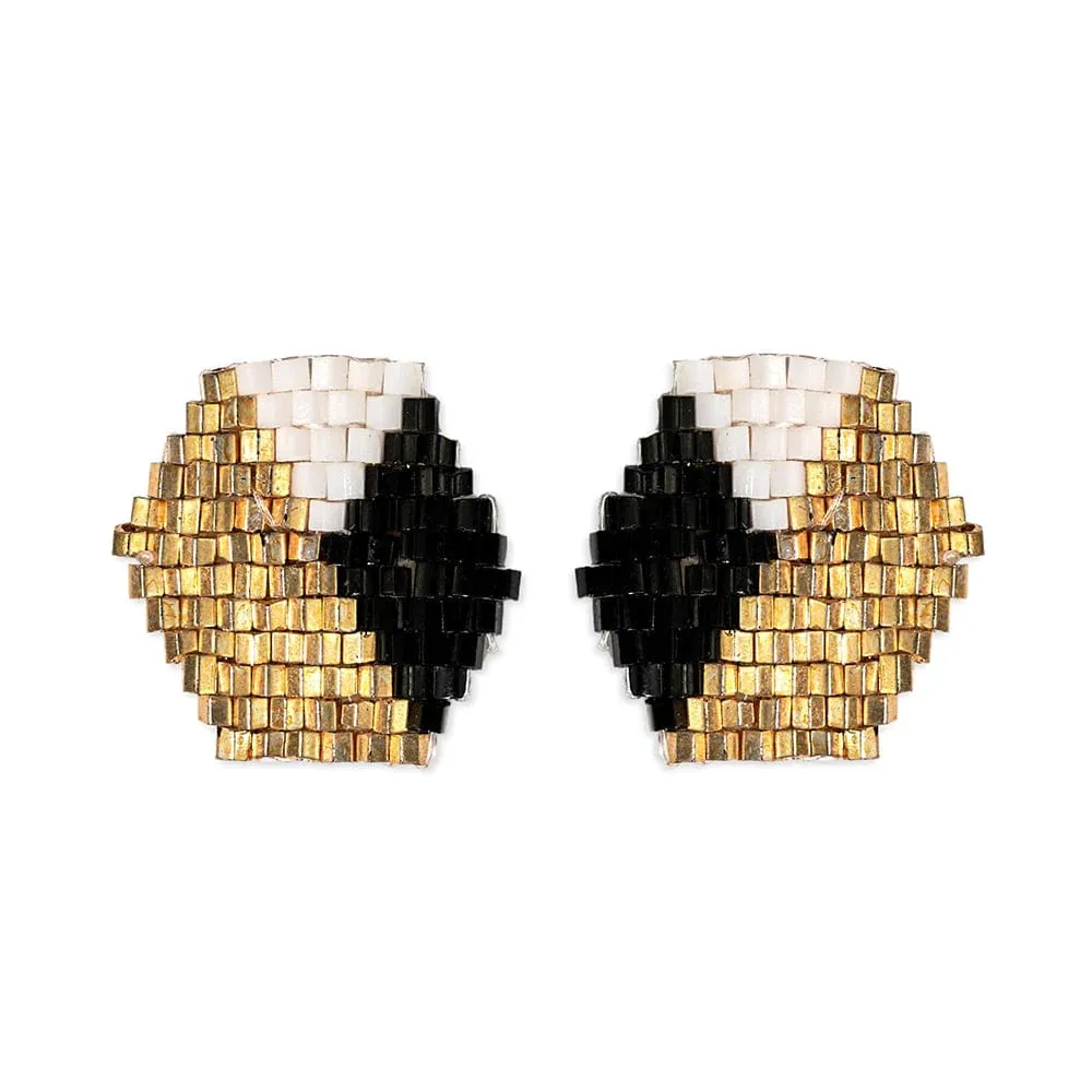 Casey Hexagon Post Beaded Earrings