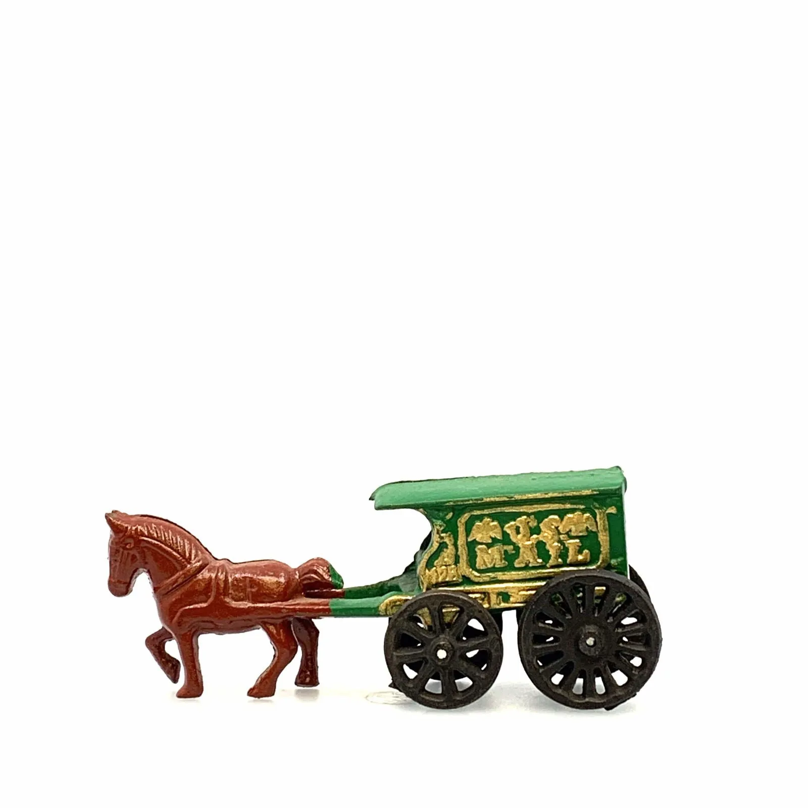 Champion Cast Iron Toy Mini Mail Horse Drawn Wagon #128