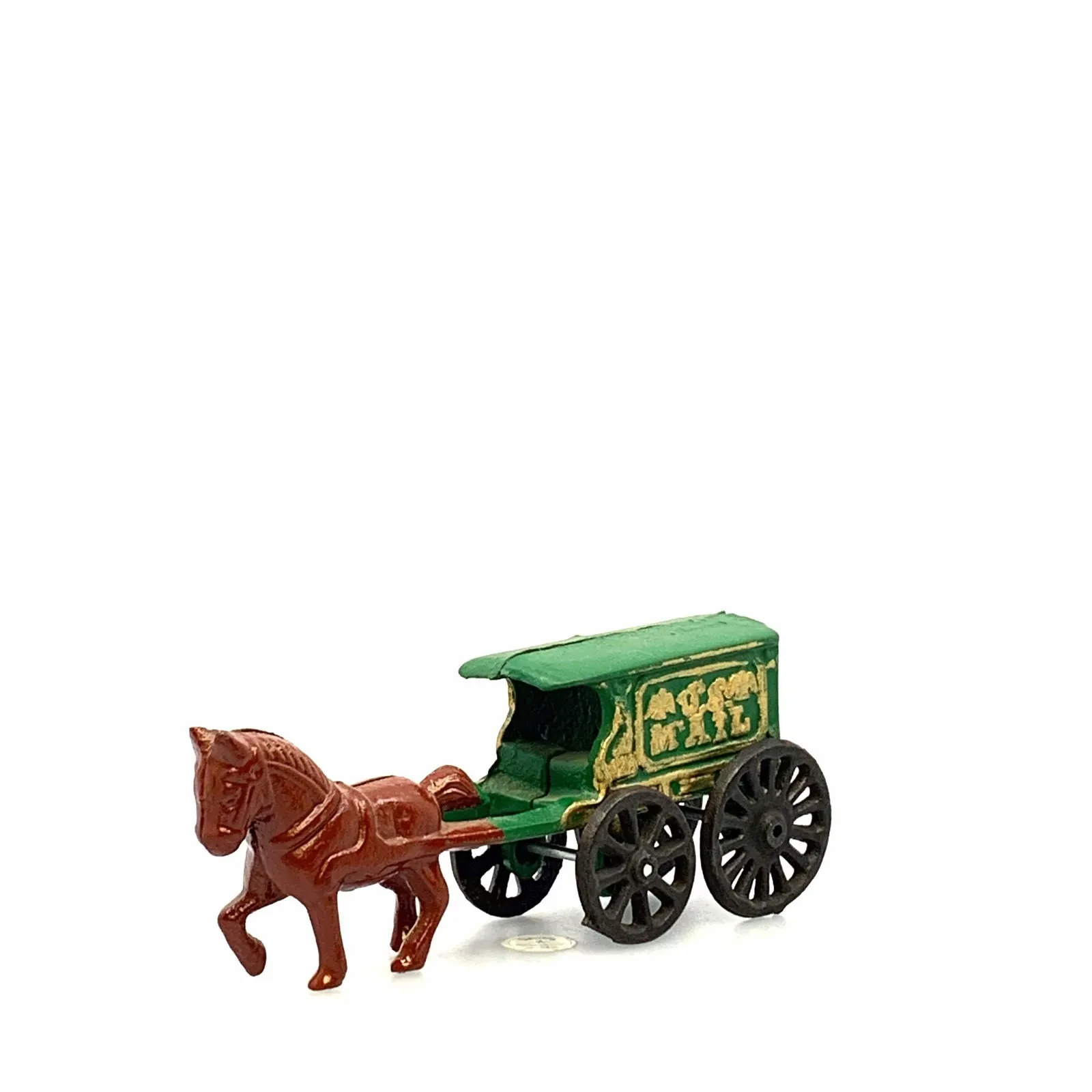 Champion Cast Iron Toy Mini Mail Horse Drawn Wagon #128