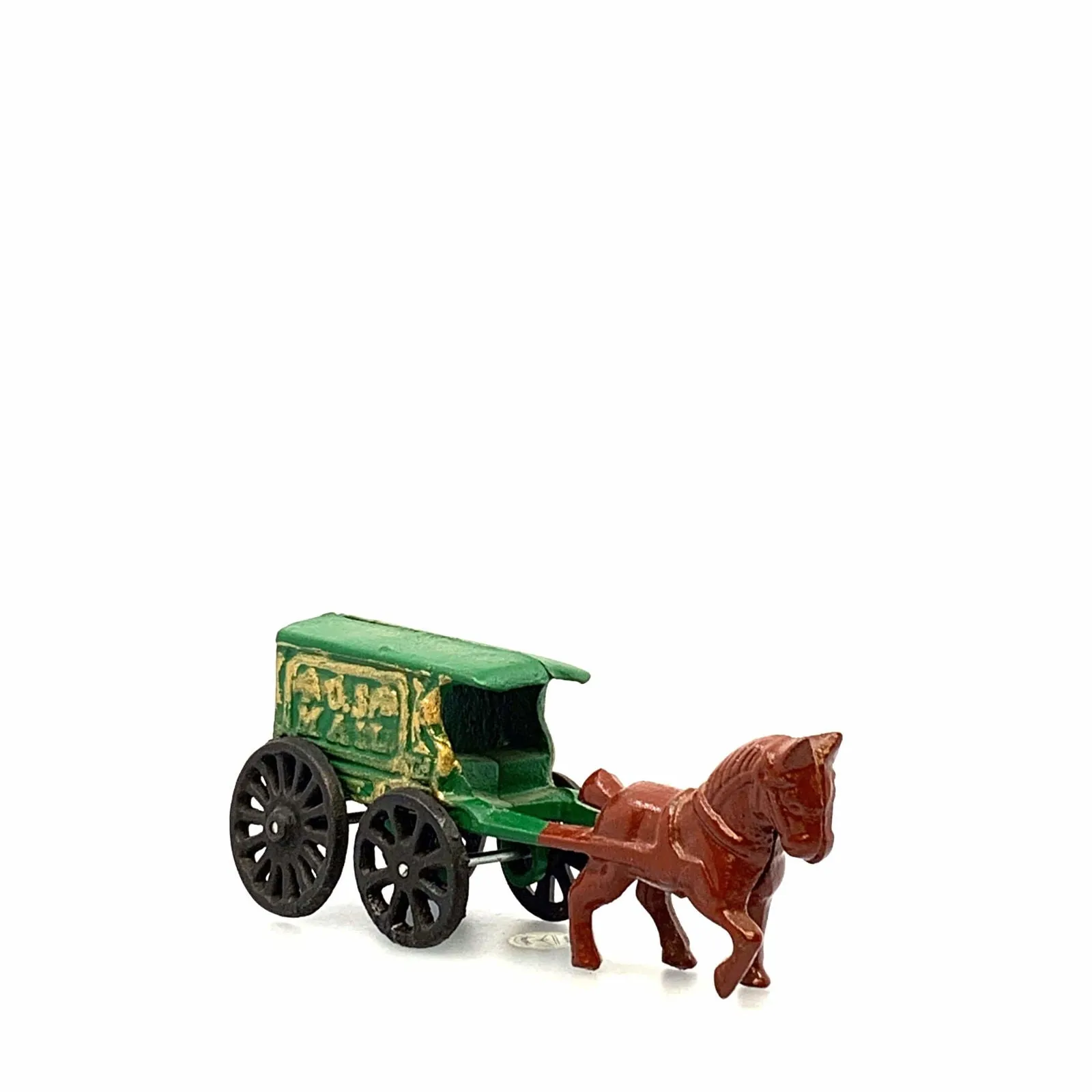 Champion Cast Iron Toy Mini Mail Horse Drawn Wagon #128