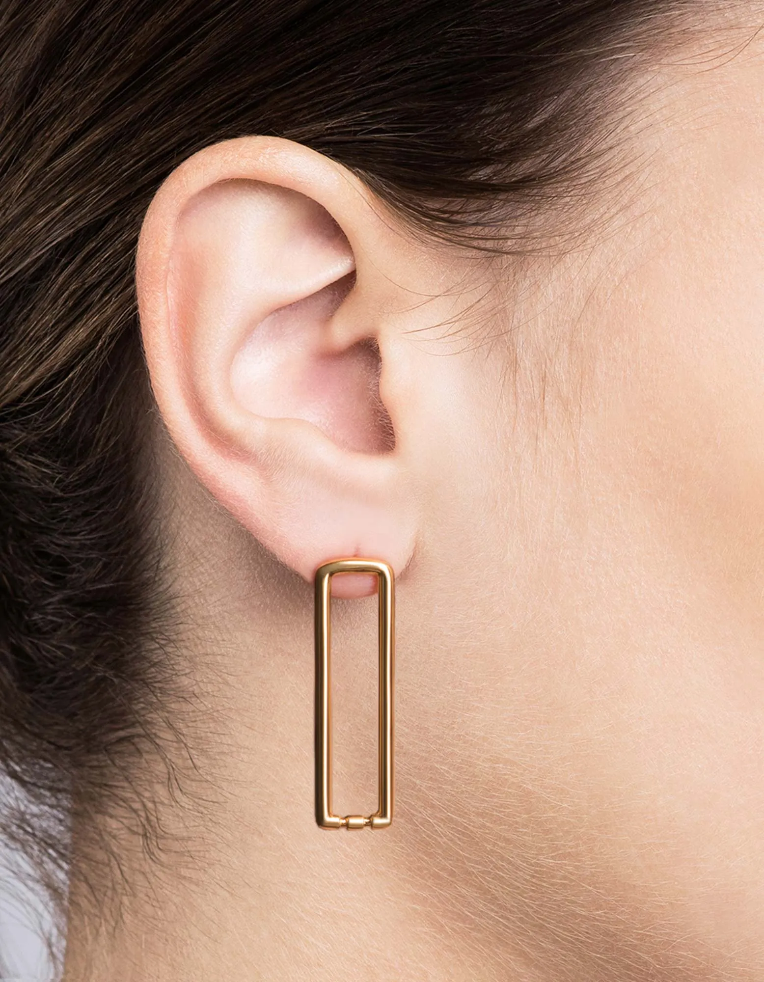 Channel Earrings, Gold Vermeil