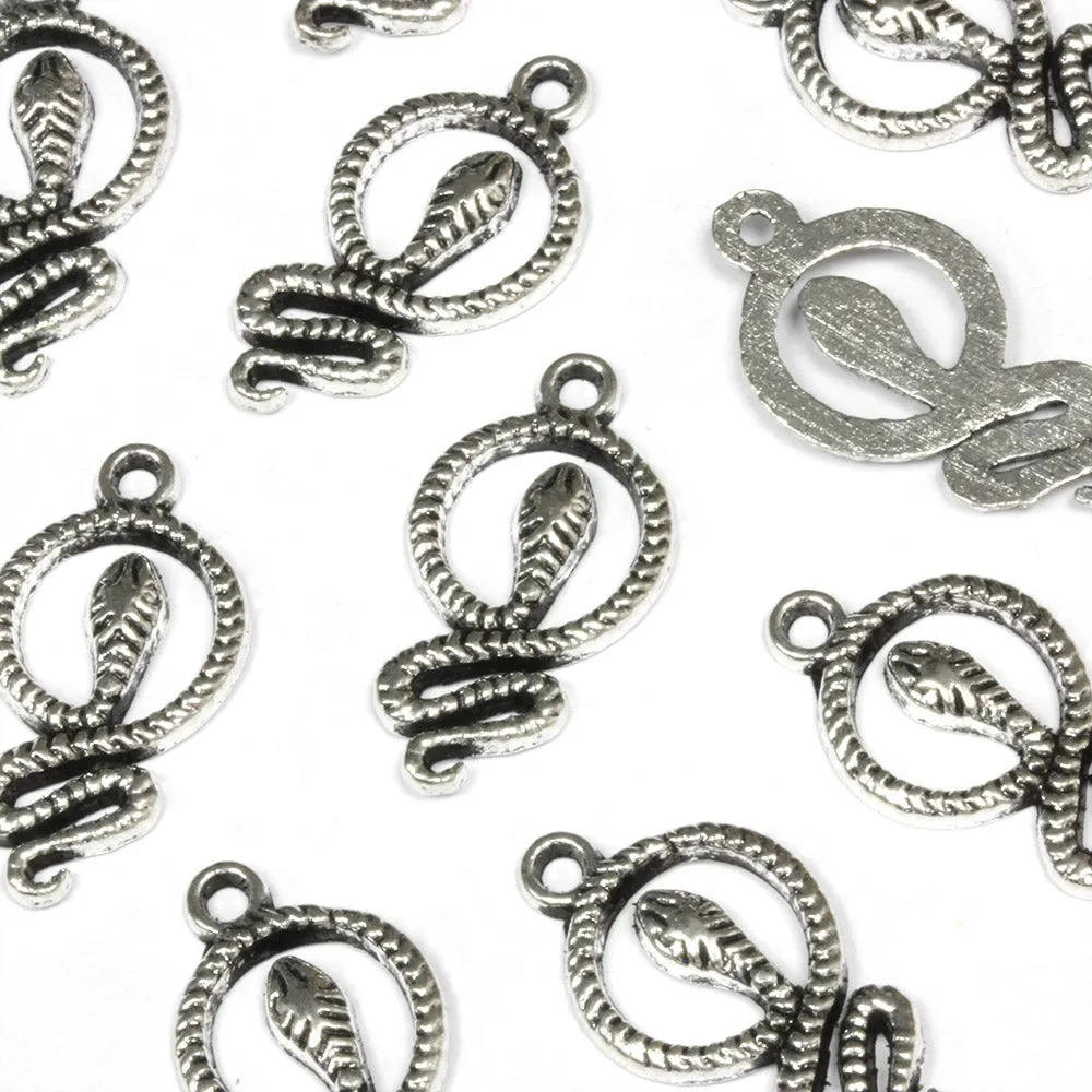 Coil Snake Antique Silver 23x12mm - Pack of 40