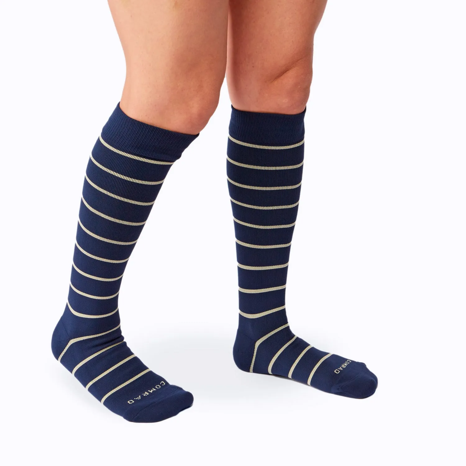 Comrad Stripes Knee High Socks - 20-30 mmHg