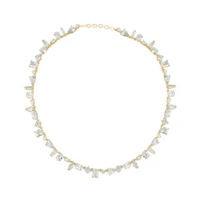 Crystal & Gold Tennis Necklace