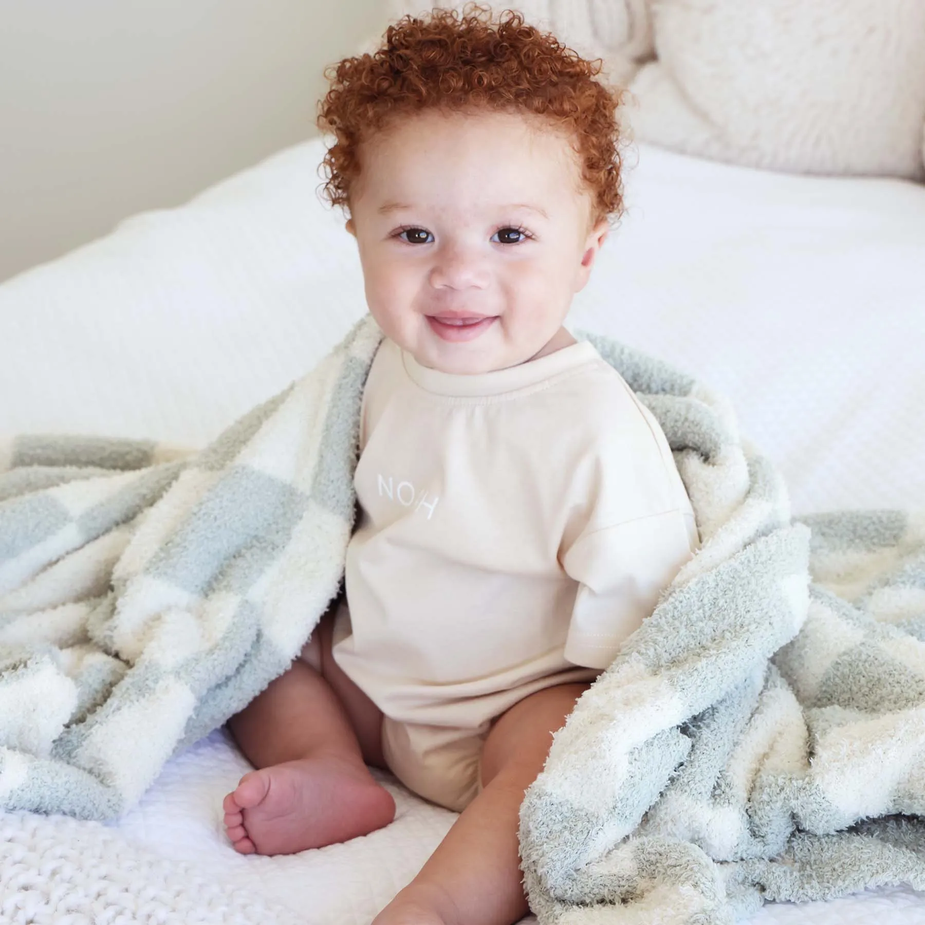 CuddleLane™ Luxe Blankets | Sage Check